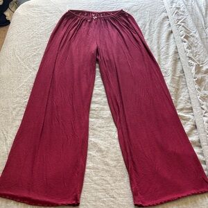 Aerie Burgundy Wide Leg Pants